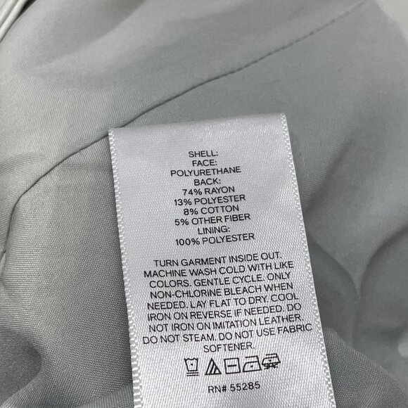 NEW EXPRESS Women's Faux Leather Cropped Moto Jacket Ice Blue Size L - Picture 4 of 7